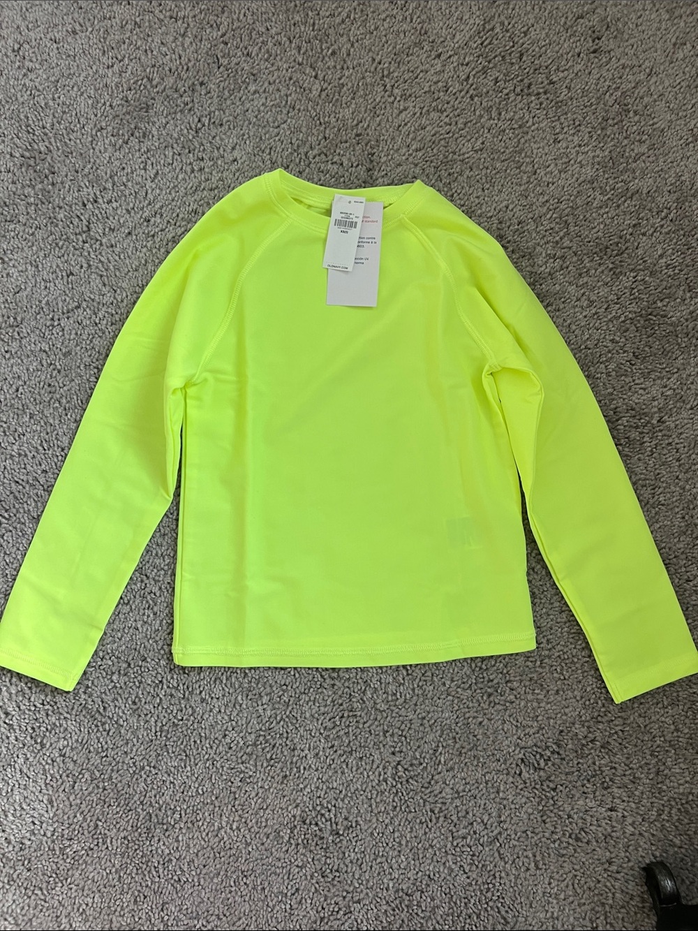 Kids Neon Yellow Long-Sleeve Performance Top